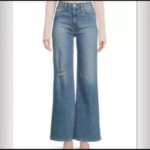 Hudson Jeans Heidi High-Rise Wide-Leg Jeans with Knee Distressing